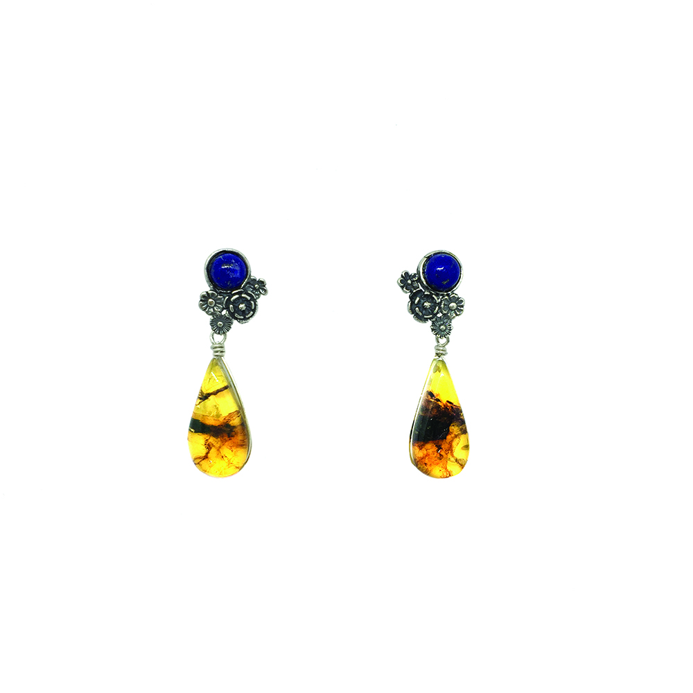 Aretes Broquel Flores Chico